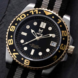 VO105NS - AUTO VOYAGER SILVER / BLACK & GOLD / NATO BAND