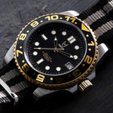 VO105NS - AUTO VOYAGER SILVER / BLACK & GOLD / NATO BAND