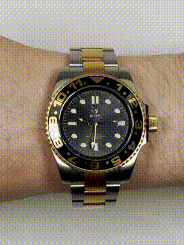 VO105SS - AUTO VOYAGER SILVER / BLACK & GOLD / SS BAND