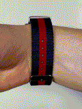 VO107NS - AUTO VOYAGER SILVER / BLUE & RED / NATO BAND