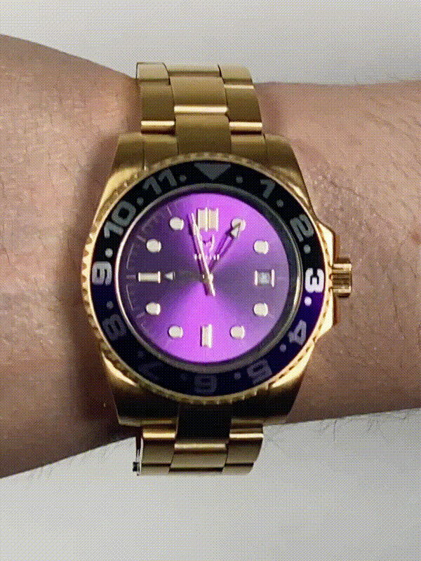 VO108SS - VOYAGER GOLD / PURPLE  / SS BAND