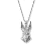 Anubis Necklace Pendant & Rope Chain White Gold