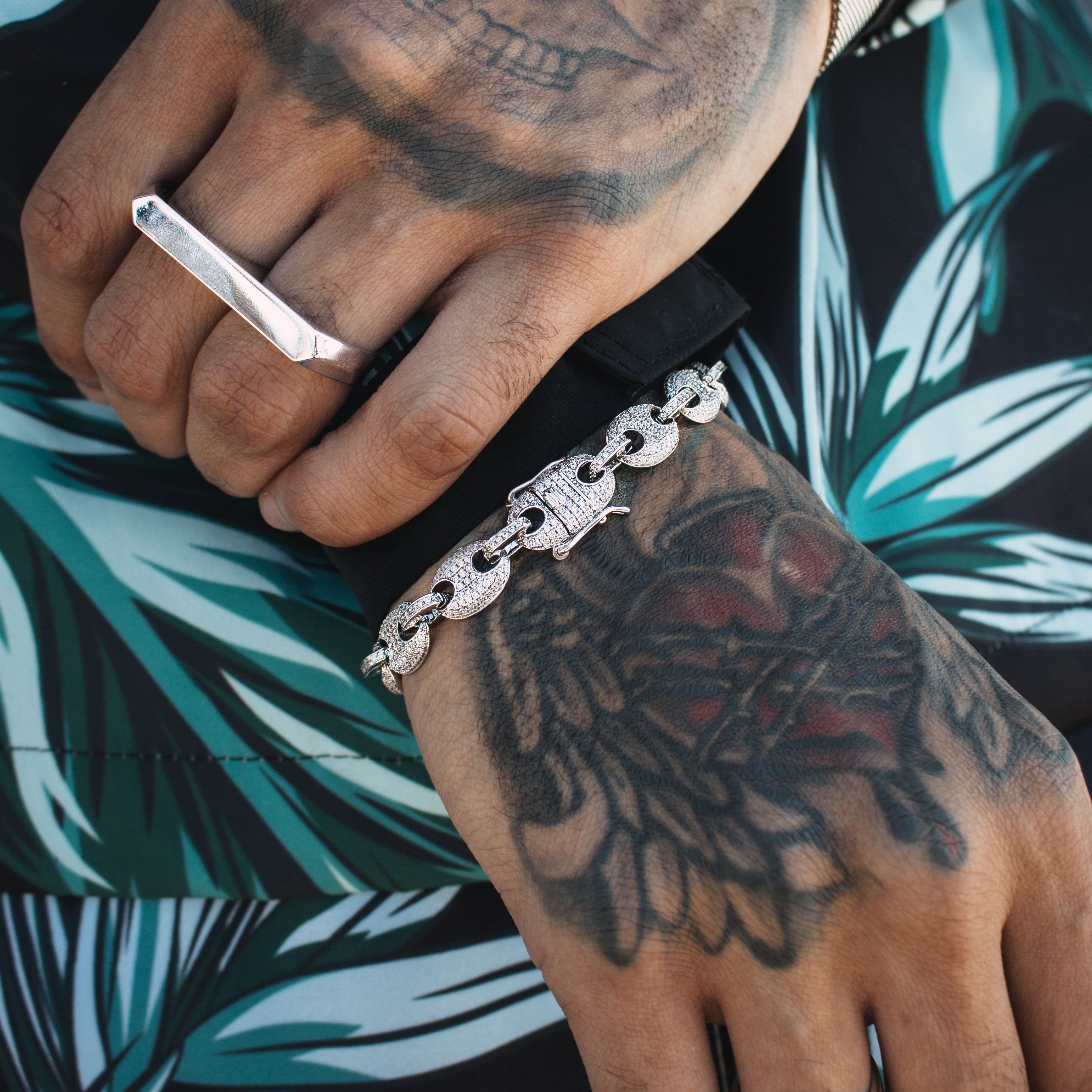 Diamond Puff Bracelet White Gold