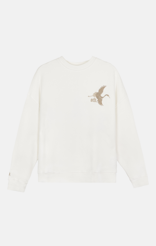 Vintage White Statement Crew Sweatshirt