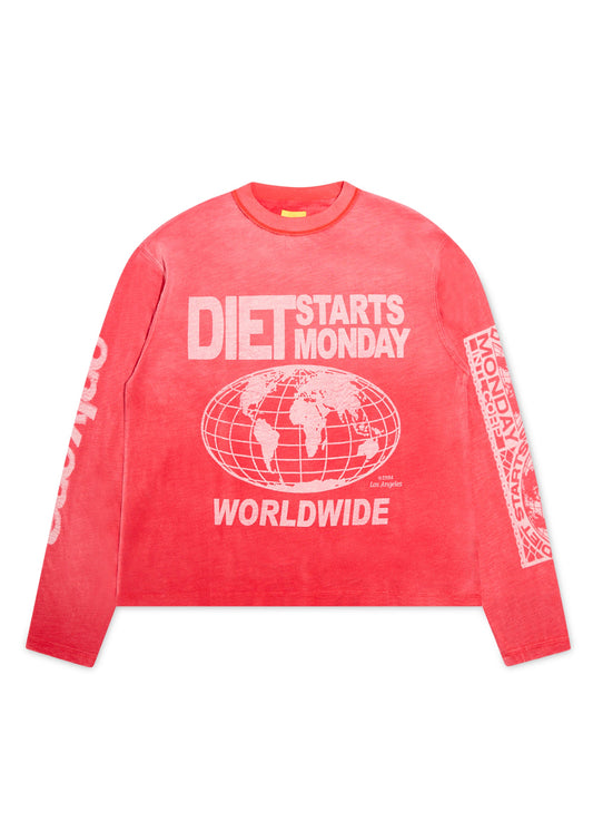Worldwide Long Sleeve Tee - Red