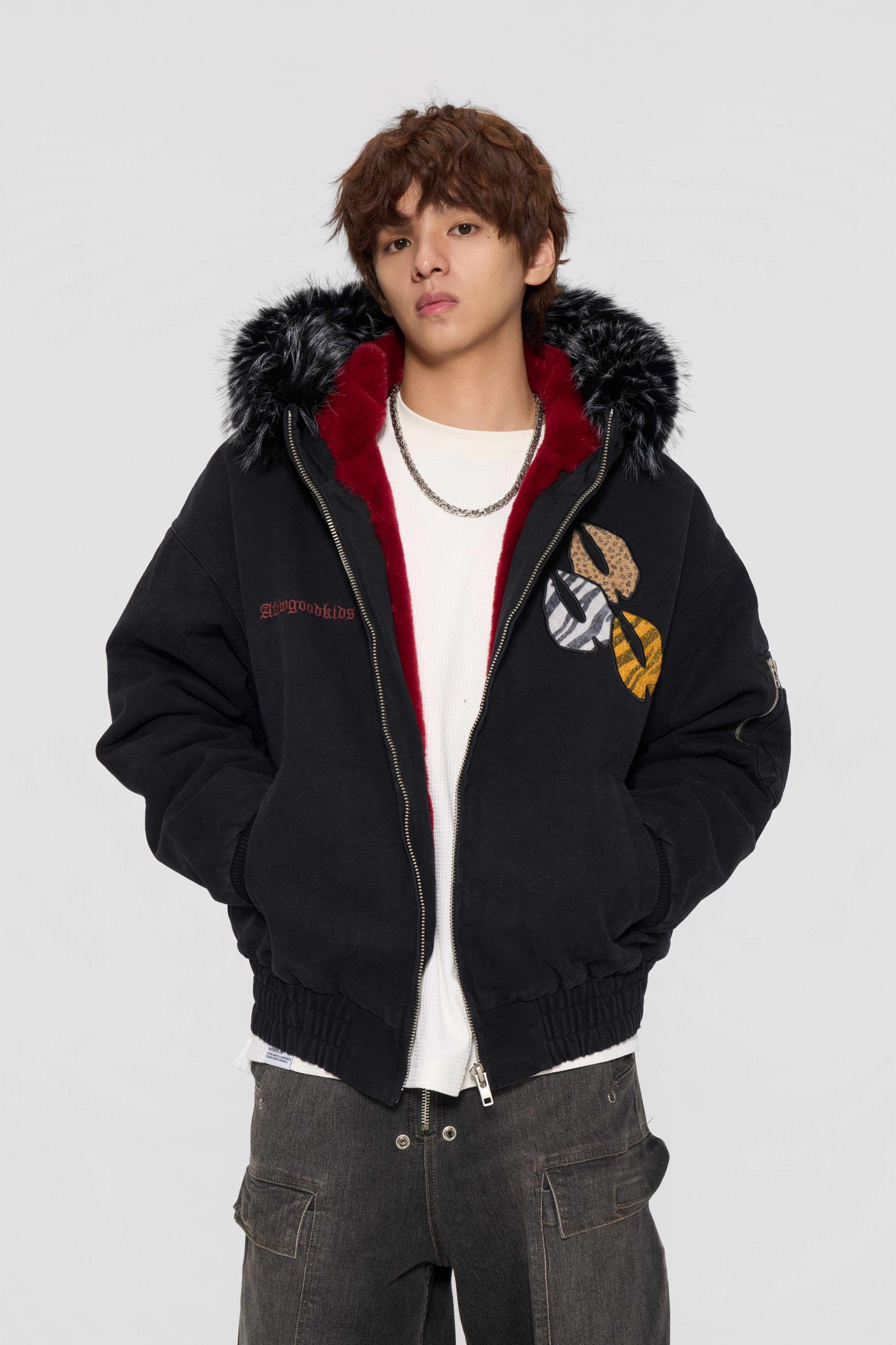 The lottery GT "Fur hooded canvas jacket"