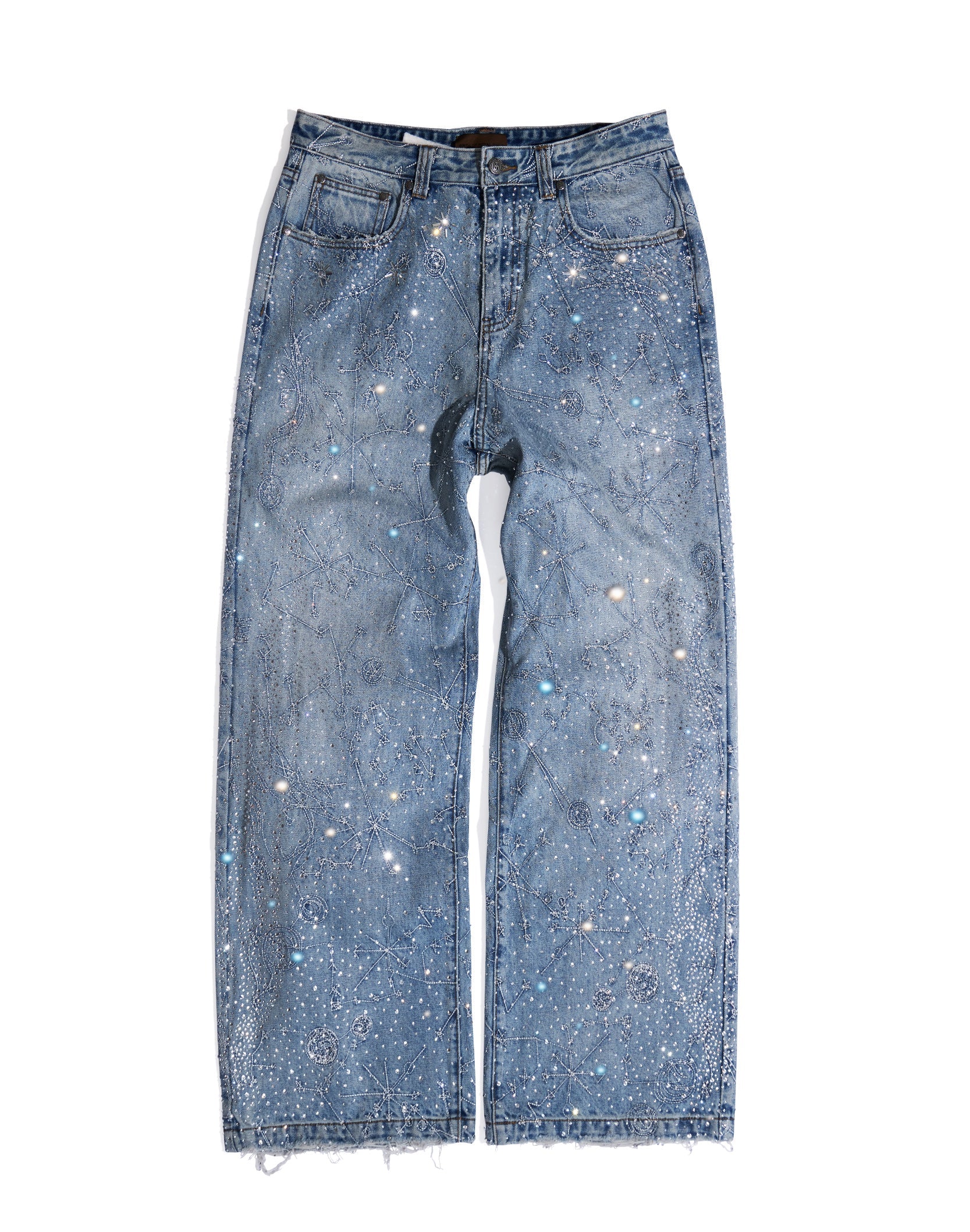 20K Zodiac Diamond Denim Pants in BLU