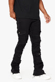 "AEGERINE” Stacked Flare Jean Jet Black