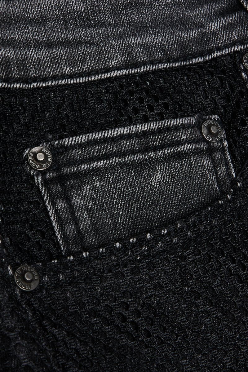 "AGENT” STACKED FLARE JEAN BLACK