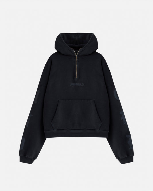 Agnus Dei Goth Half Zip Up Hoodie Vintage Black