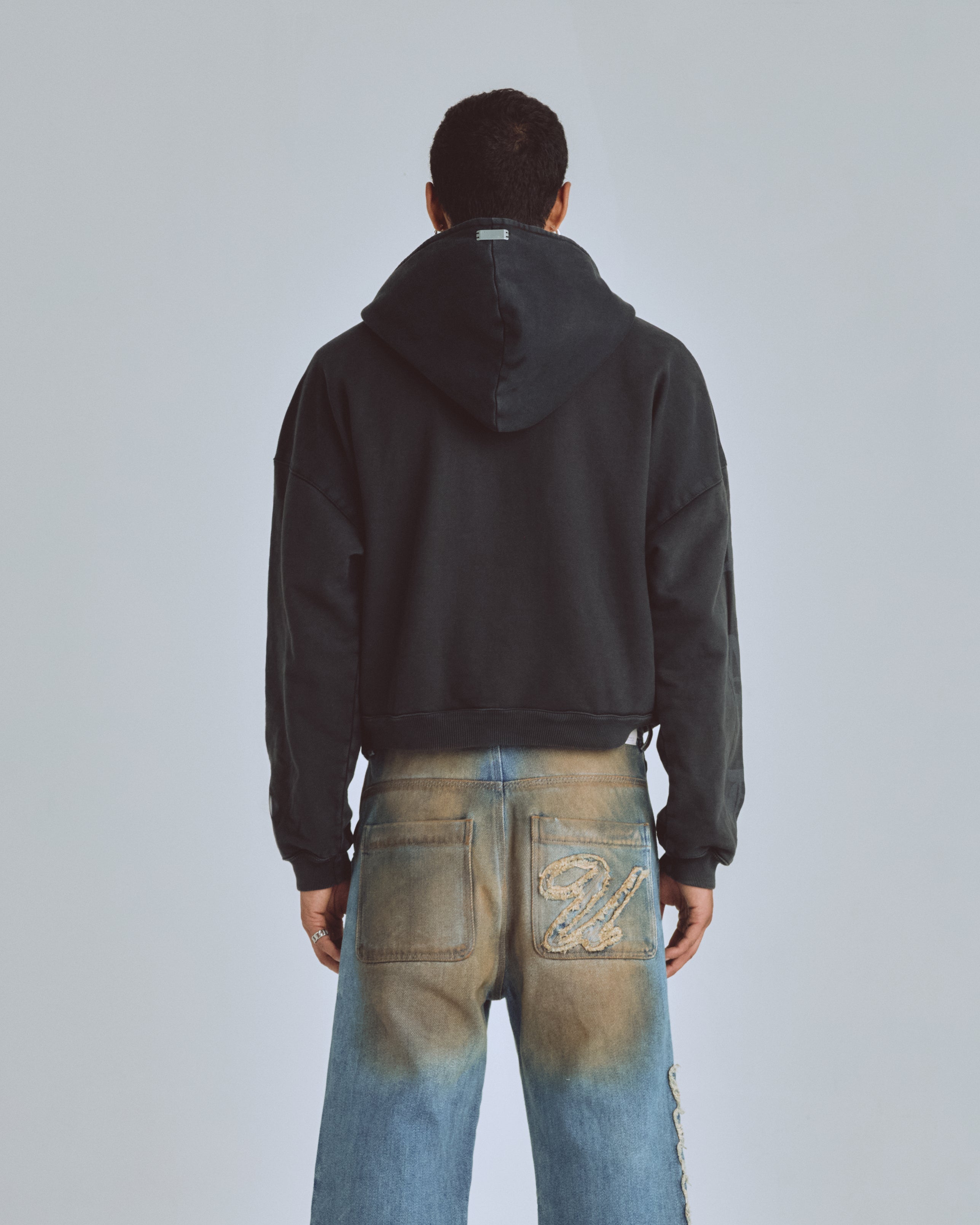 Agnus Dei Goth Half Zip Up Hoodie Vintage Black