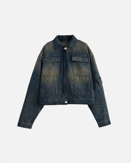 Agnus Dei Undrgld Ripped Jacket Dirty Blue