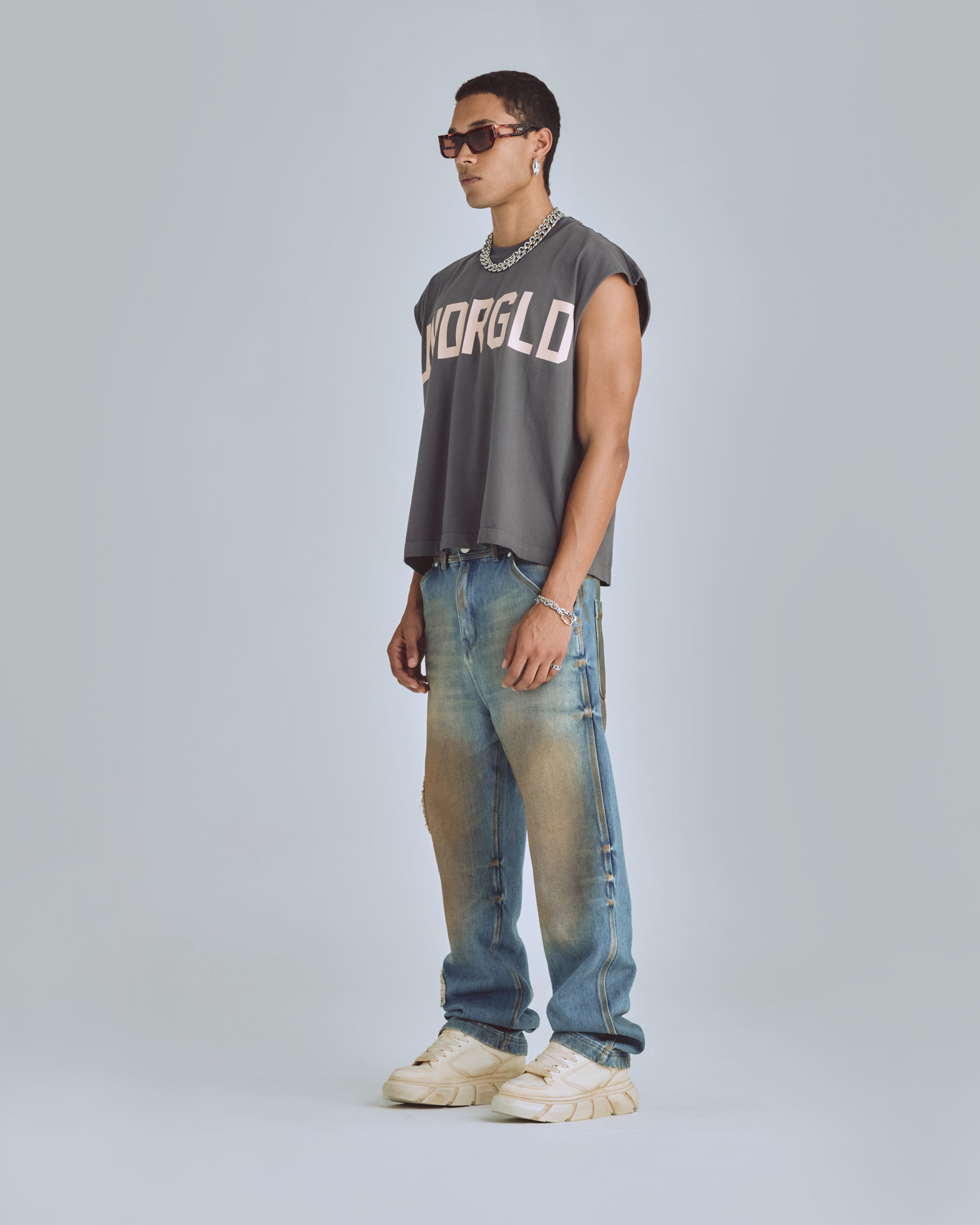 Agnus Dei UNDRGLD Sleeveless Tshirt Vintage Gray