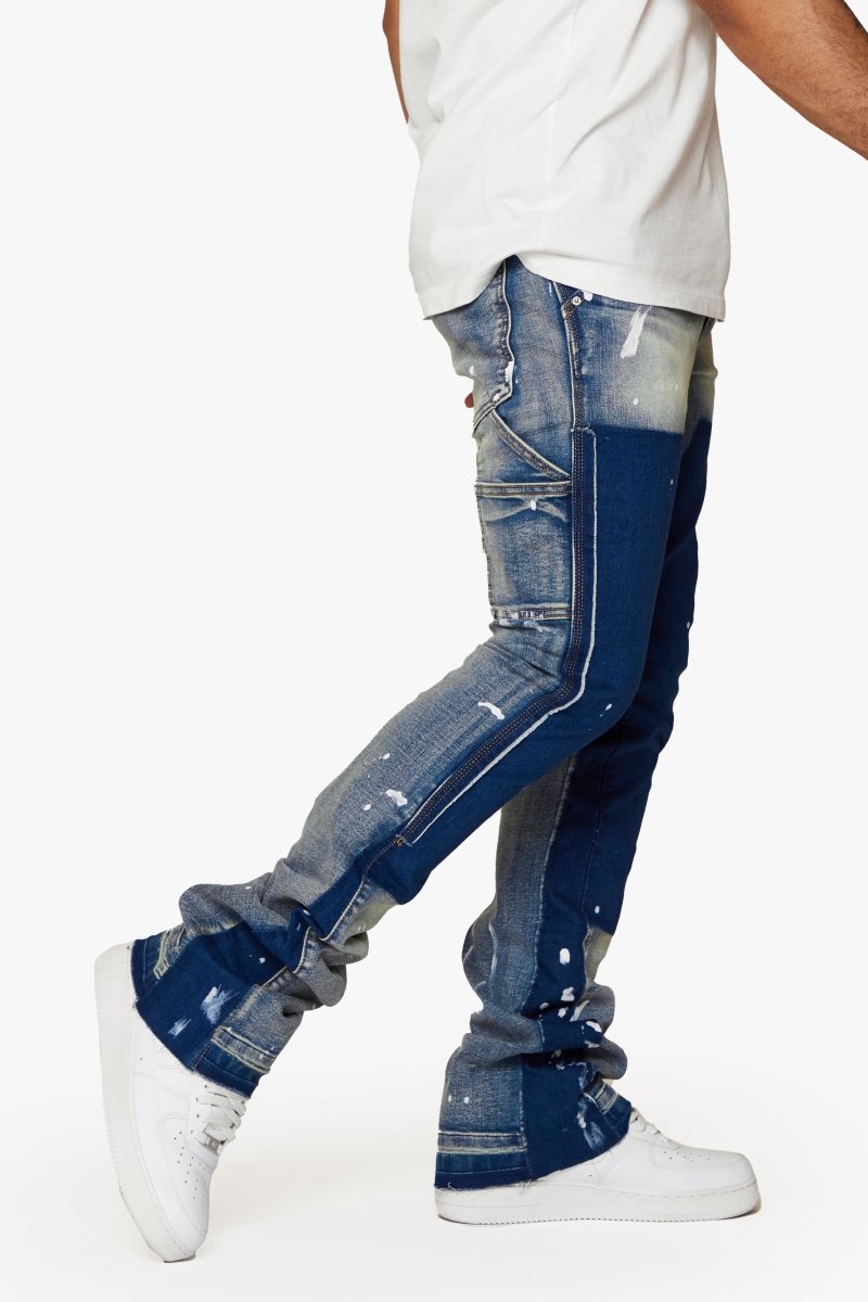 "ALPHA" STACKED FLARE BLUE BLACK