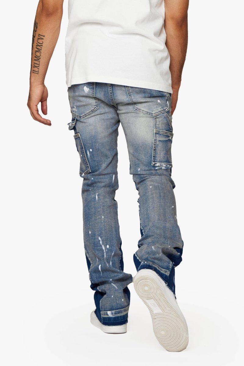 "ALPHA" STACKED FLARE BLUE BLACK