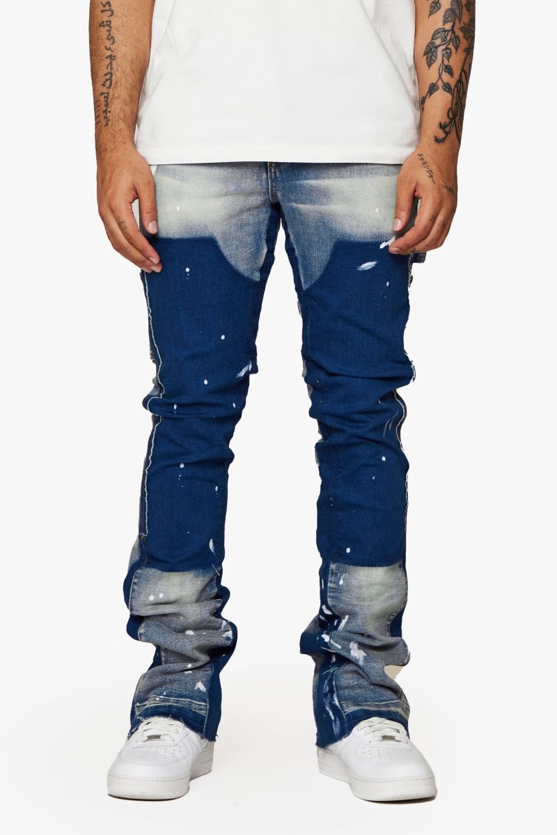 "ALPHA" STACKED FLARE BLUE BLACK