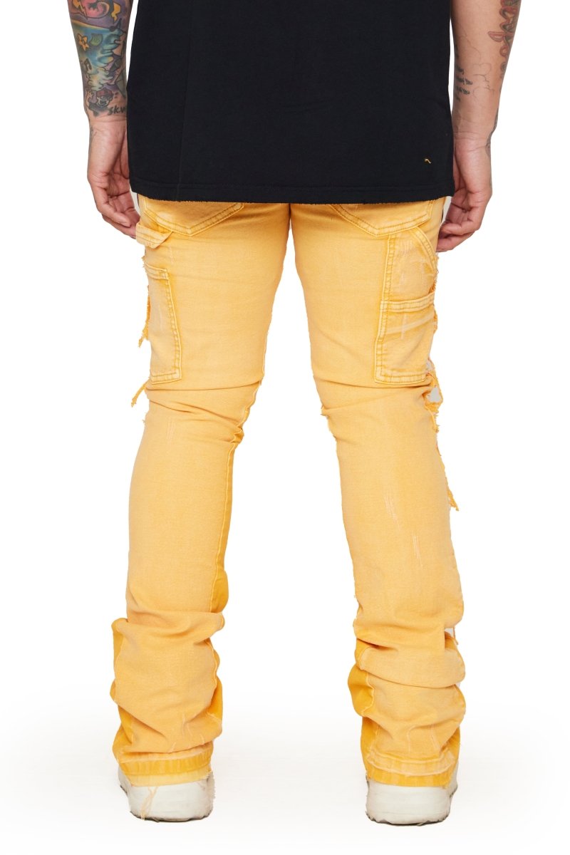 “Alpha" STACKED FLARE JEAN LT. ORANGE