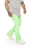 “ALPHA” STACKED FLARE JEAN LT.GREEN
