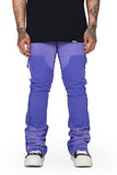 “ALPHA"  STACKED FLARE JEAN PURPLE-BLUE