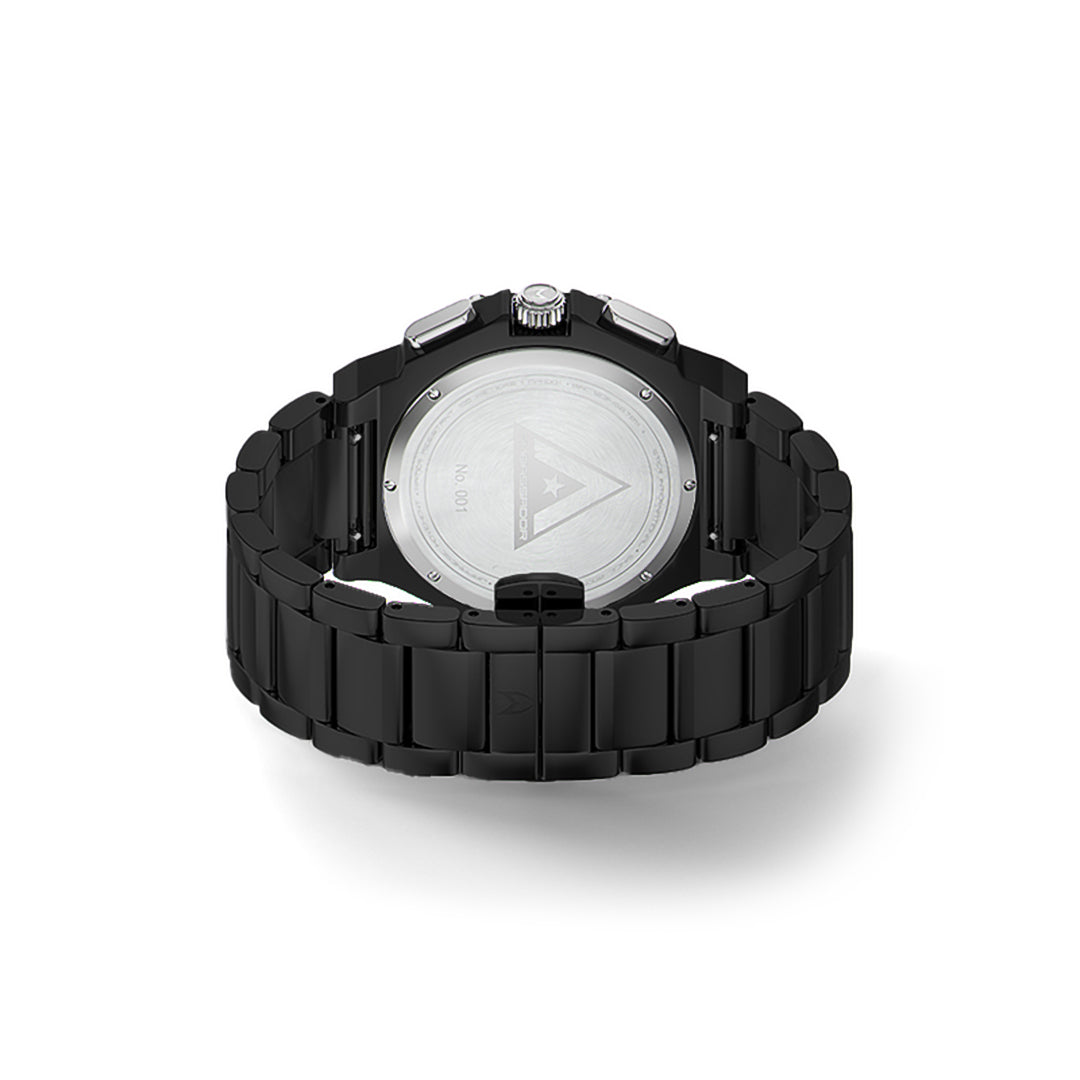 AM1030SS - AMBASSADOR BLACK / SILVER / STEEL BAND WATCH