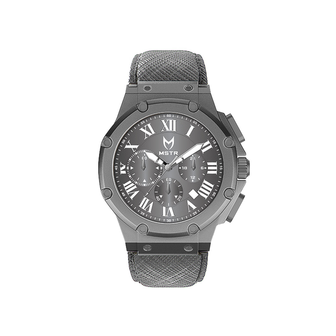 AM1031LB - AMBASSADOR GUNMETAL / LEATHER BAND WATCH