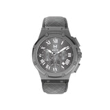 AM1031LB - AMBASSADOR GUNMETAL / LEATHER BAND WATCH