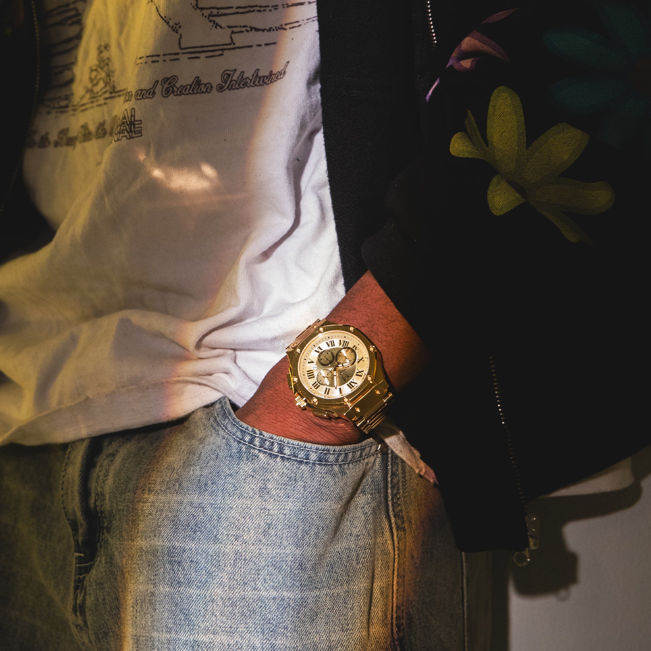 AM186SS - AMBASSADOR POLISH 18K PLATED / GOLD / SS BAND