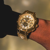 AM186SS - AMBASSADOR POLISH 18K PLATED / GOLD / SS BAND