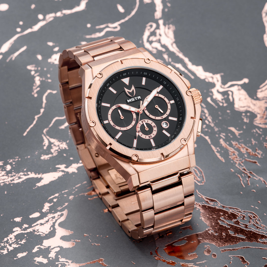 AM262SS - MK4 ROSE GOLD WATCH / BLACK / STEEL BAND