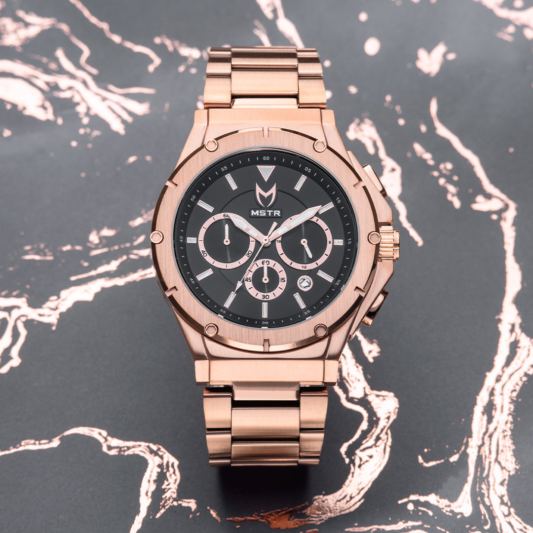 AM262SS - MK4 ROSE GOLD WATCH / BLACK / STEEL BAND