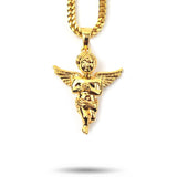 Micro Angel Pendant & Franco Gold Chain