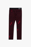 "ASTERISK" SKINNY BLACK / RED