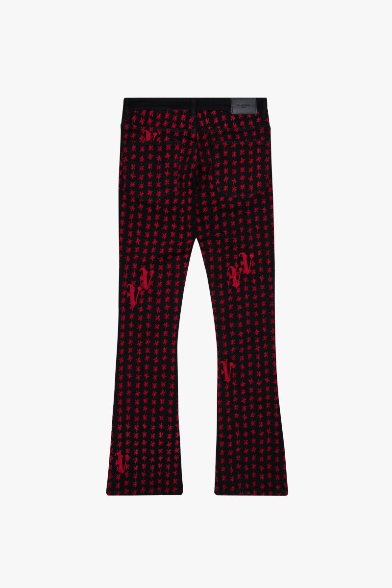 "ASTERISK" STACKED FLARE BLACK / RED