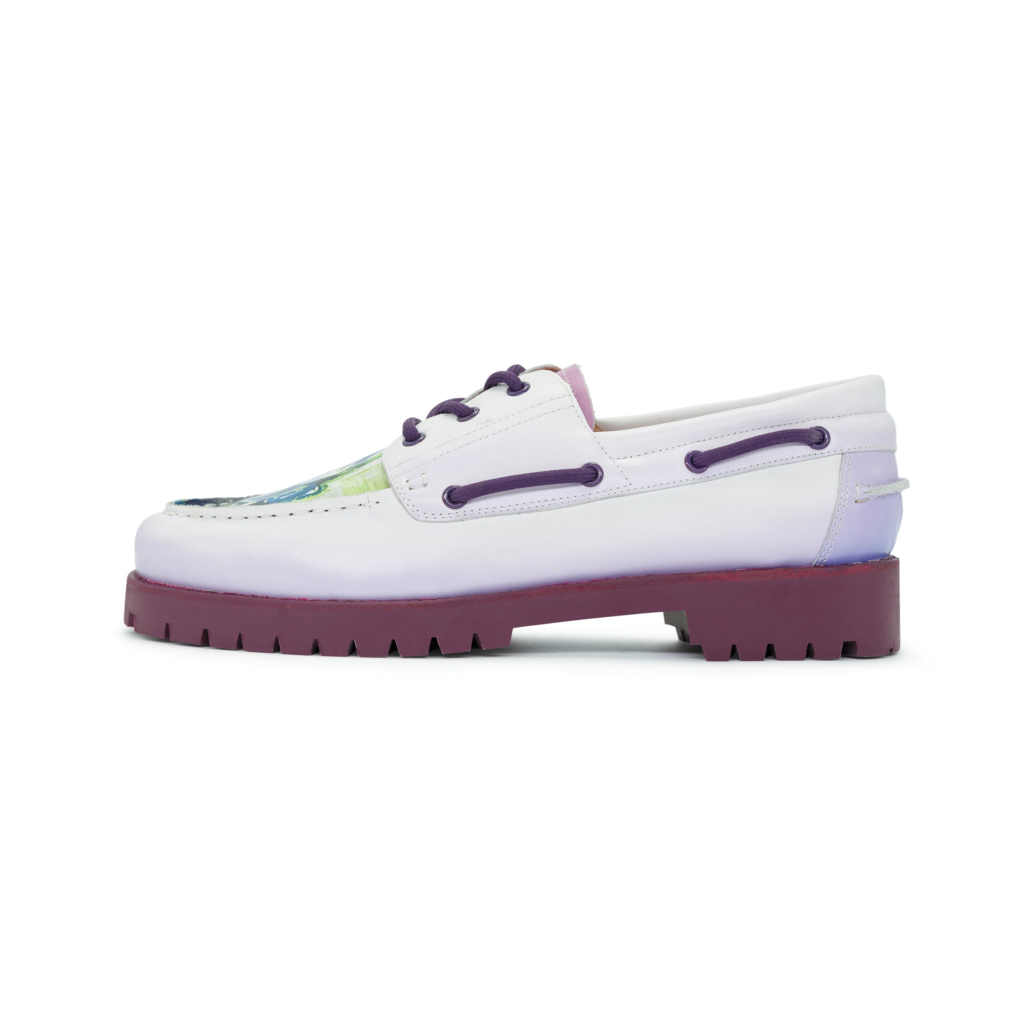 Printed Lace Lug Loafer [Purple]