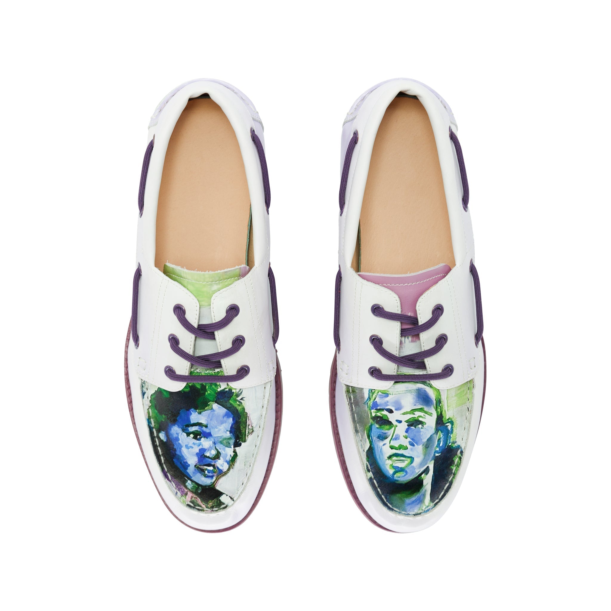 Printed Lace Lug Loafer [Purple]