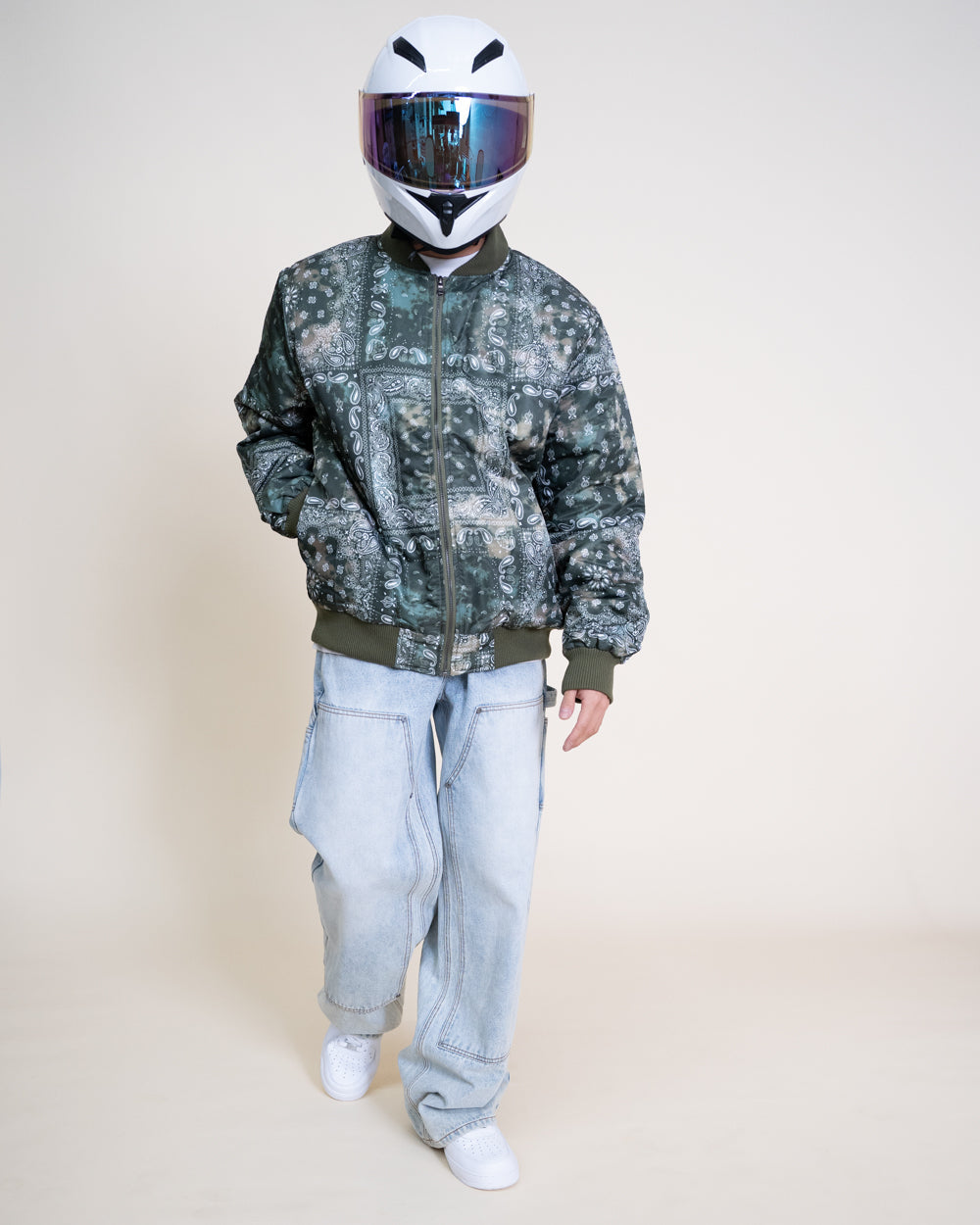 EPTM Tie Dye Bandana Bomber Jacket - Olive