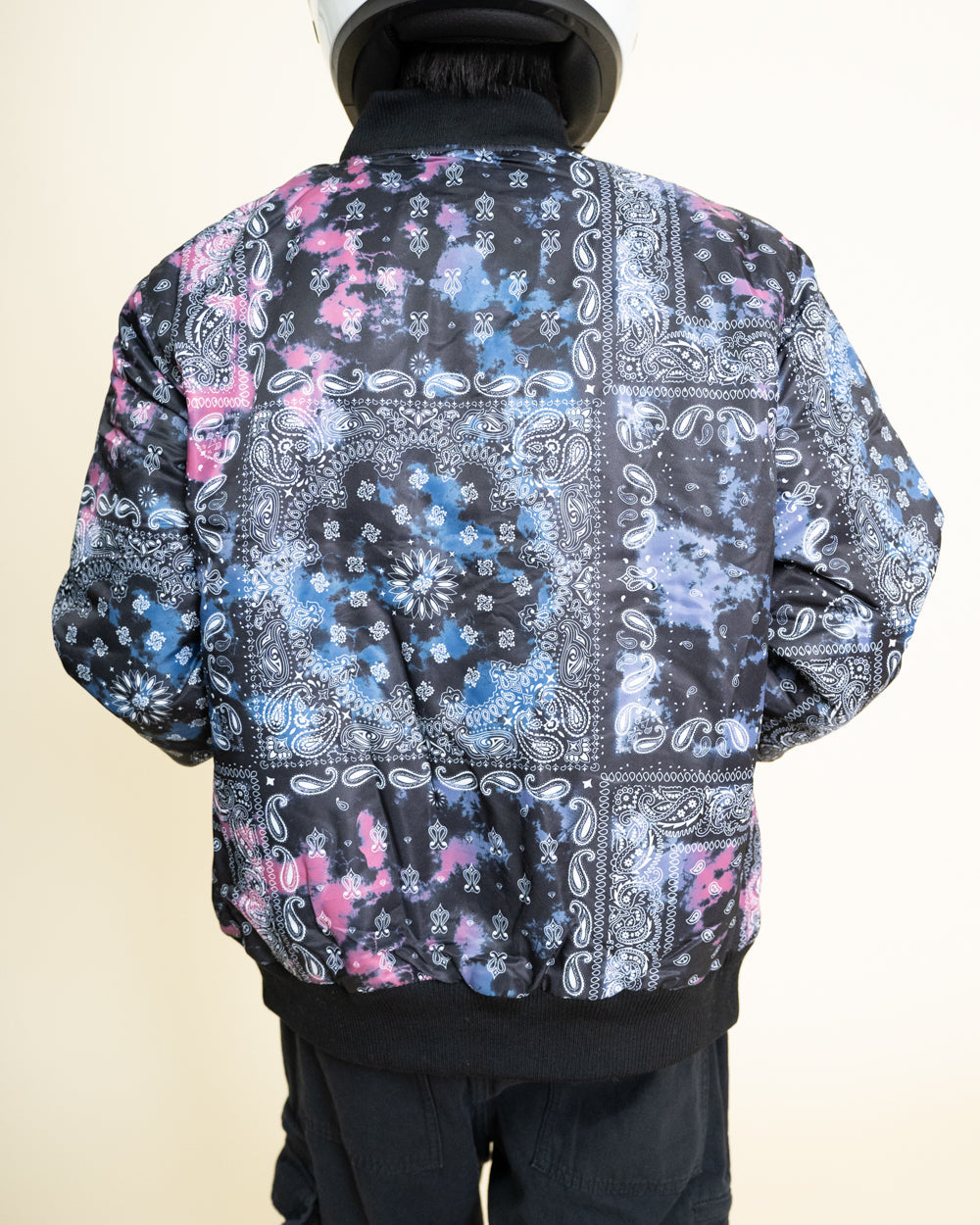 EPTM Tie Dye Bandana Bomber Jacket - Black