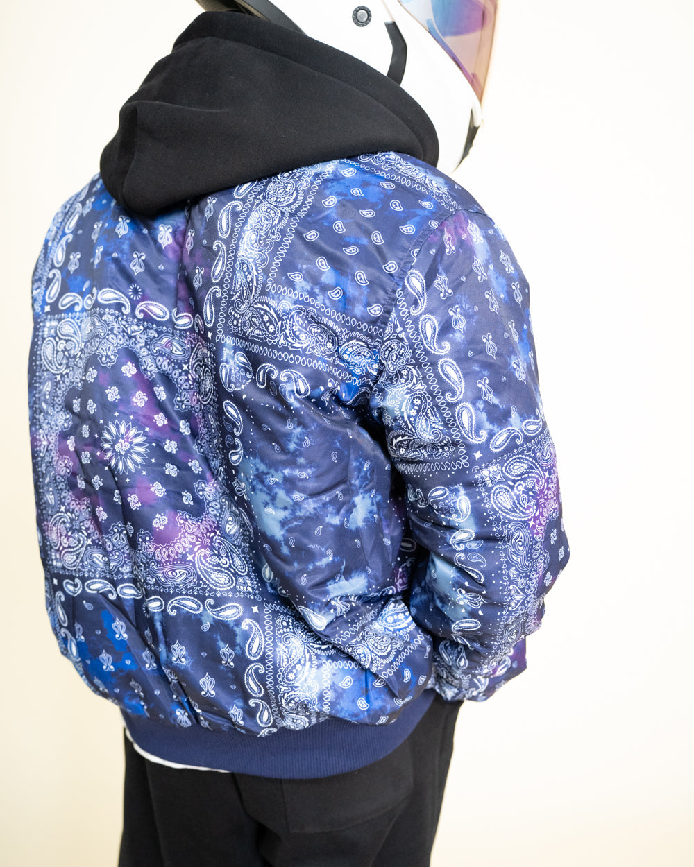 EPTM Tie Dye Bandana Bomber Jacket - Navy