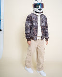 EPTM Tie Dye Bandana Bomber Jacket - Brown