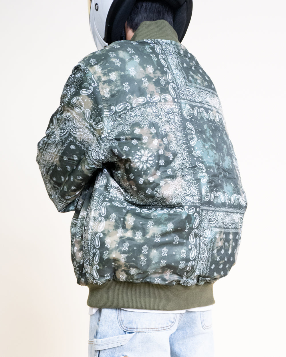 EPTM Tie Dye Bandana Bomber Jacket - Olive