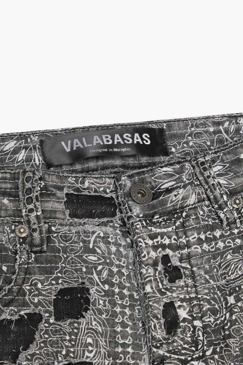 "BANDIT" STACKED FLARE JEAN CHARCOAL