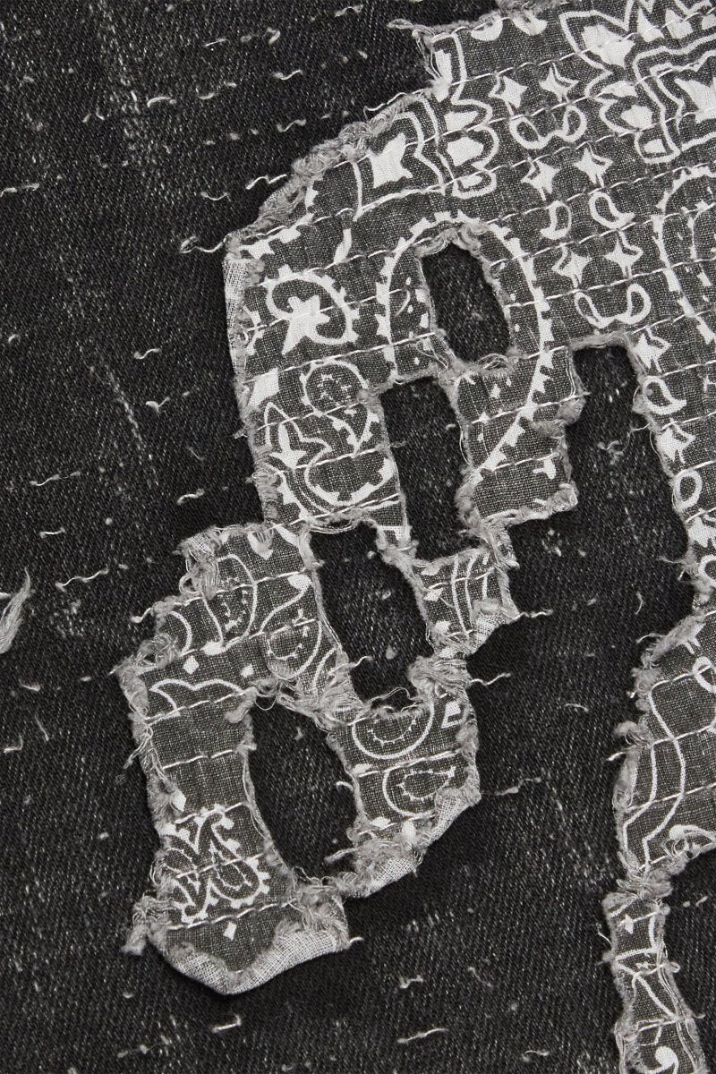 "BANDIT" STACKED FLARE JEAN CHARCOAL