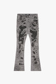 "BANDIT" STACKED FLARE JEAN CHARCOAL