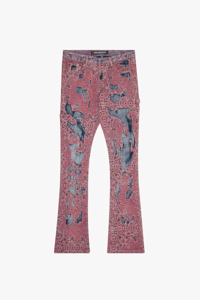 "BANDIT" STACKED FLARE JEAN FUCHSIA AZURE