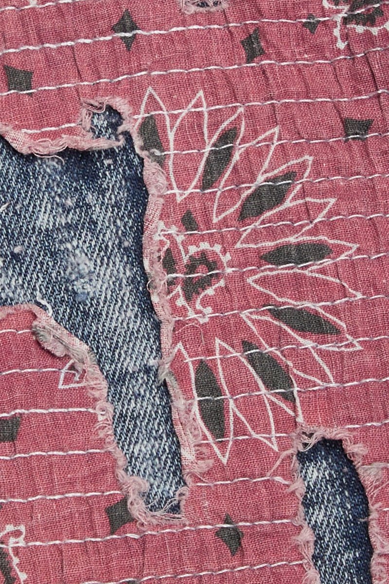 "BANDIT" STACKED FLARE JEAN FUCHSIA AZURE