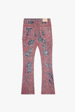 "BANDIT" STACKED FLARE JEAN FUCHSIA AZURE