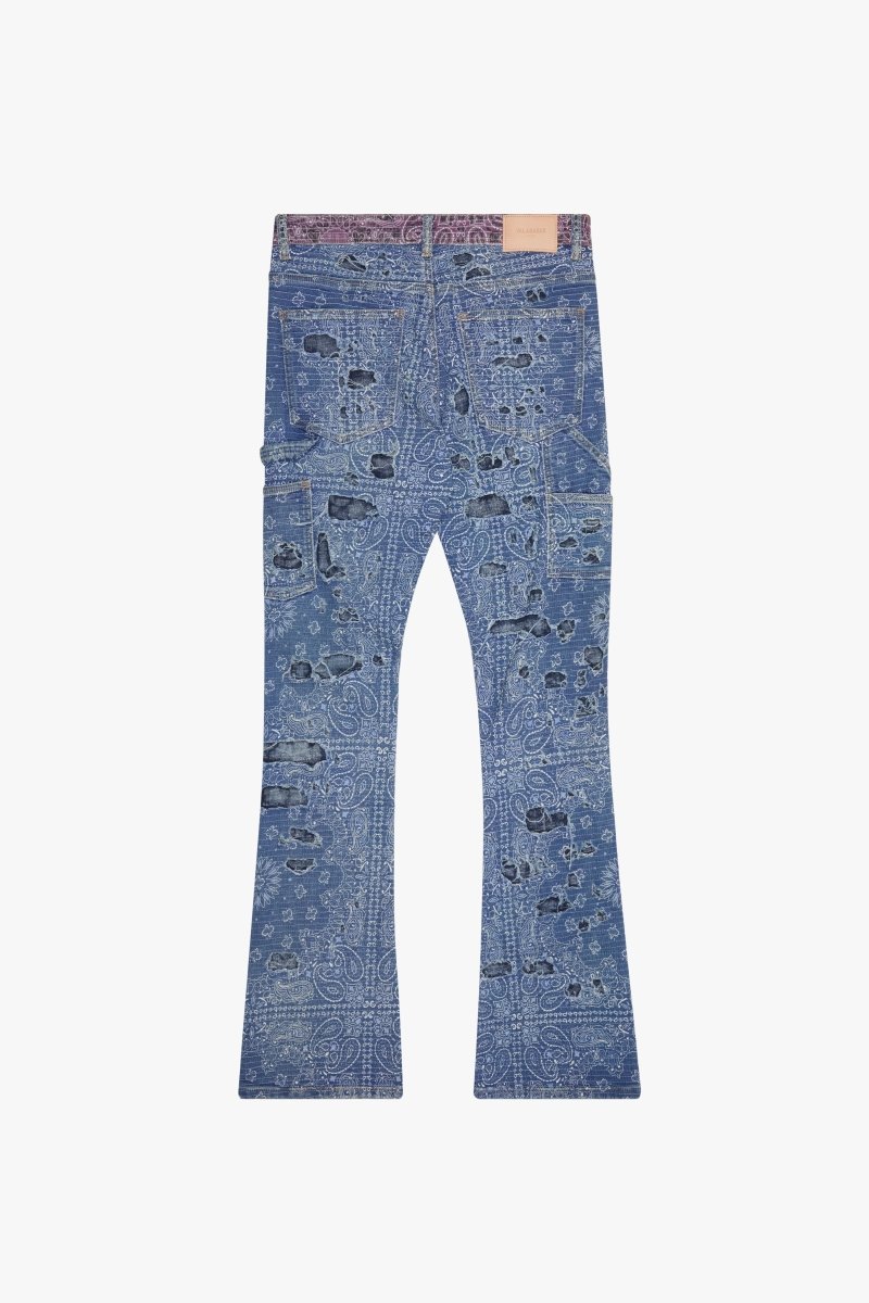 "BANDIT" STACKED FLARE JEAN INDIGO