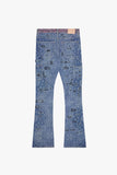 "BANDIT" STACKED FLARE JEAN INDIGO