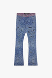 "BANDIT" STACKED FLARE JEAN INDIGO