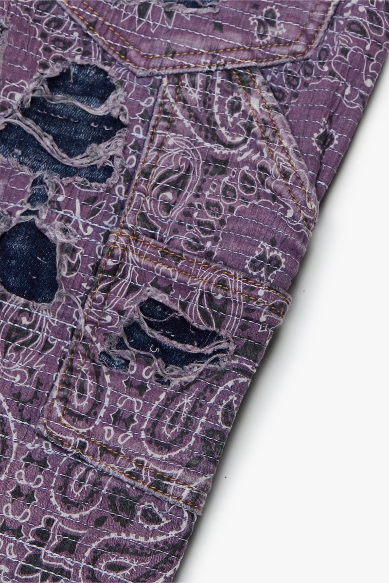 "BANDIT" STACKED FLARE JEAN LAVENDAR